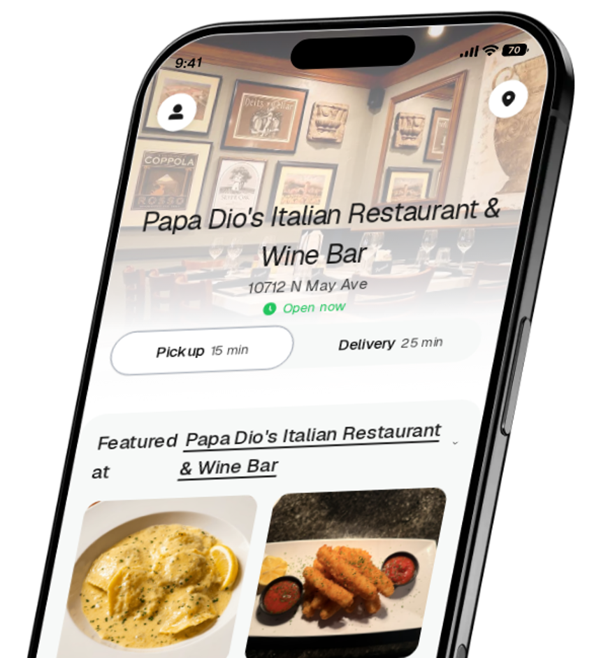 Papa Dio's Italian Restaurant & Wine Bar app preview
