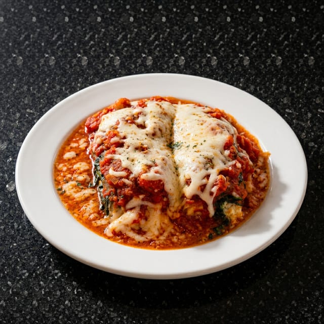Baked Manicotti Florentine.