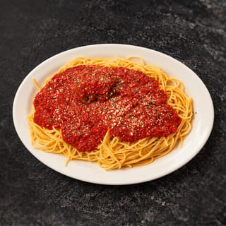 Light Spaghettini with Red Sauce & 1 Meatball