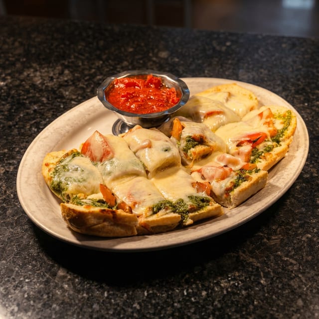 Dio's Pesto Bruschetta.